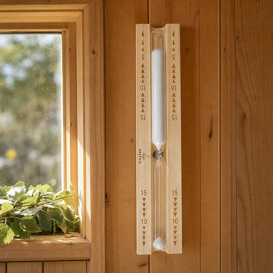 Sauna Emmer Set met Lepel, Zandloper & Thermometer