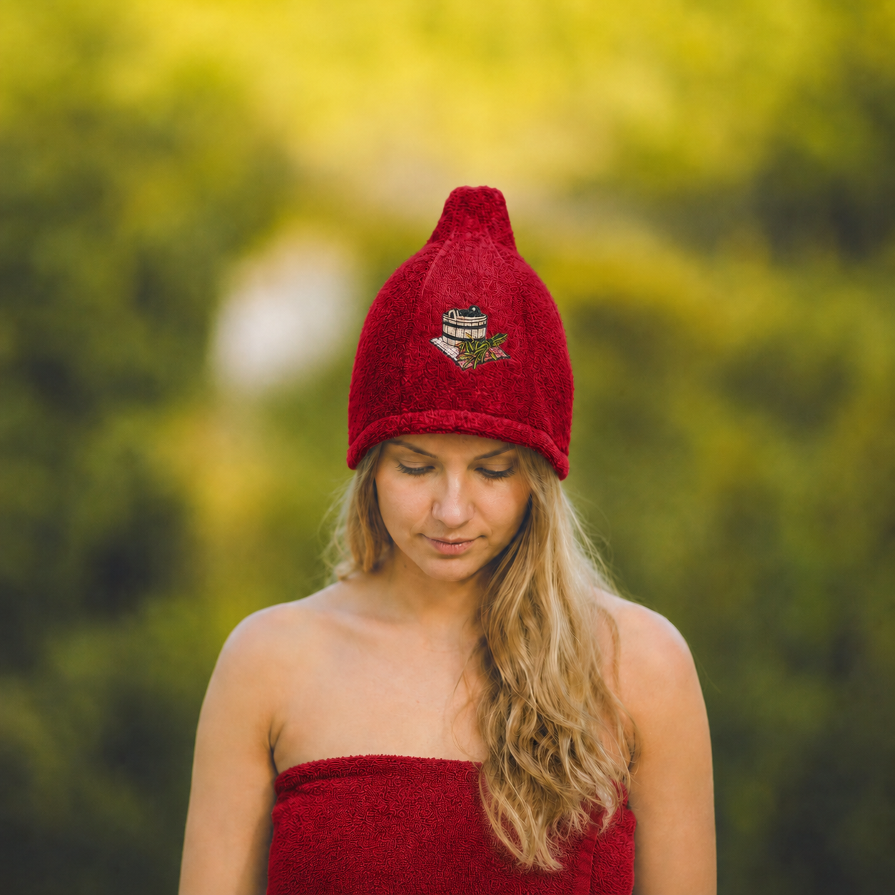Sauna Muts Katoen - Rood