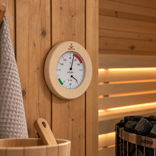 Sauna Thermometer Hygrometer Hout - Rond