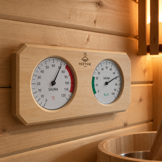 Sauna Thermometer Hygrometer Hout - Dubbel