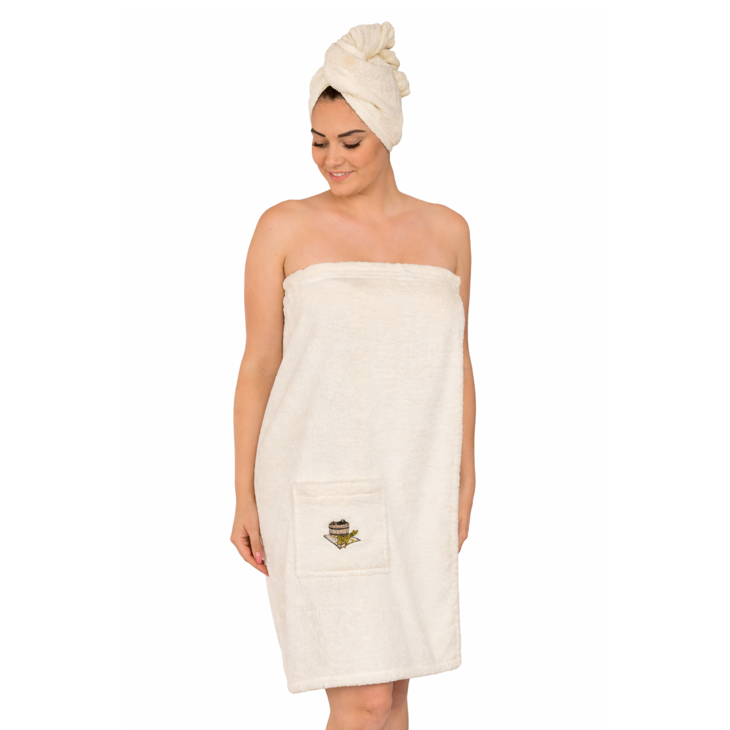 Sauna schort Katoenen voor Dames – Crème