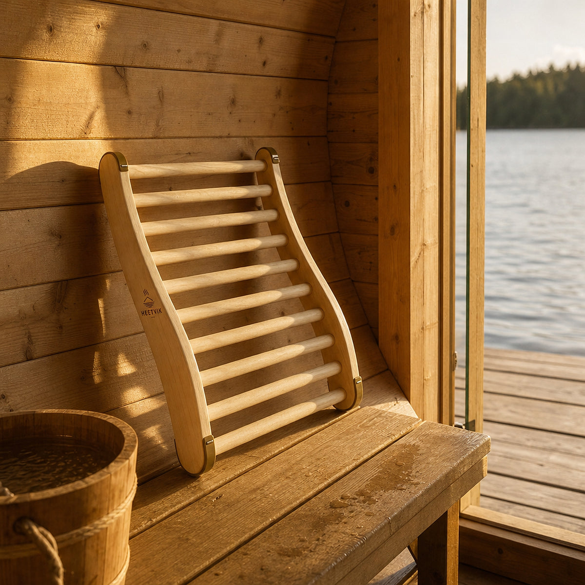 Sauna Rugsteun Hout - Ergonomische Rugleuning