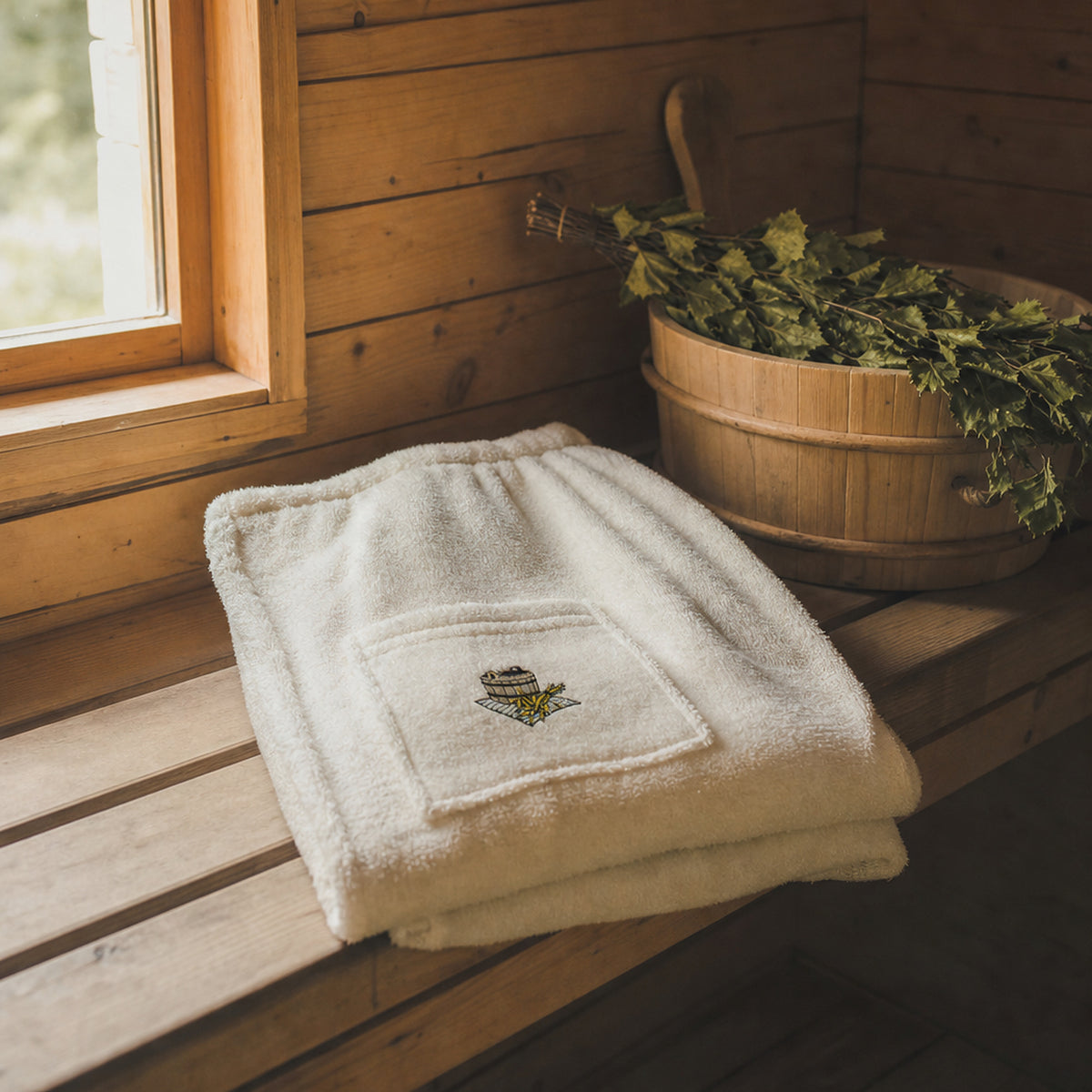 Saunahanddoek Dames Crème
