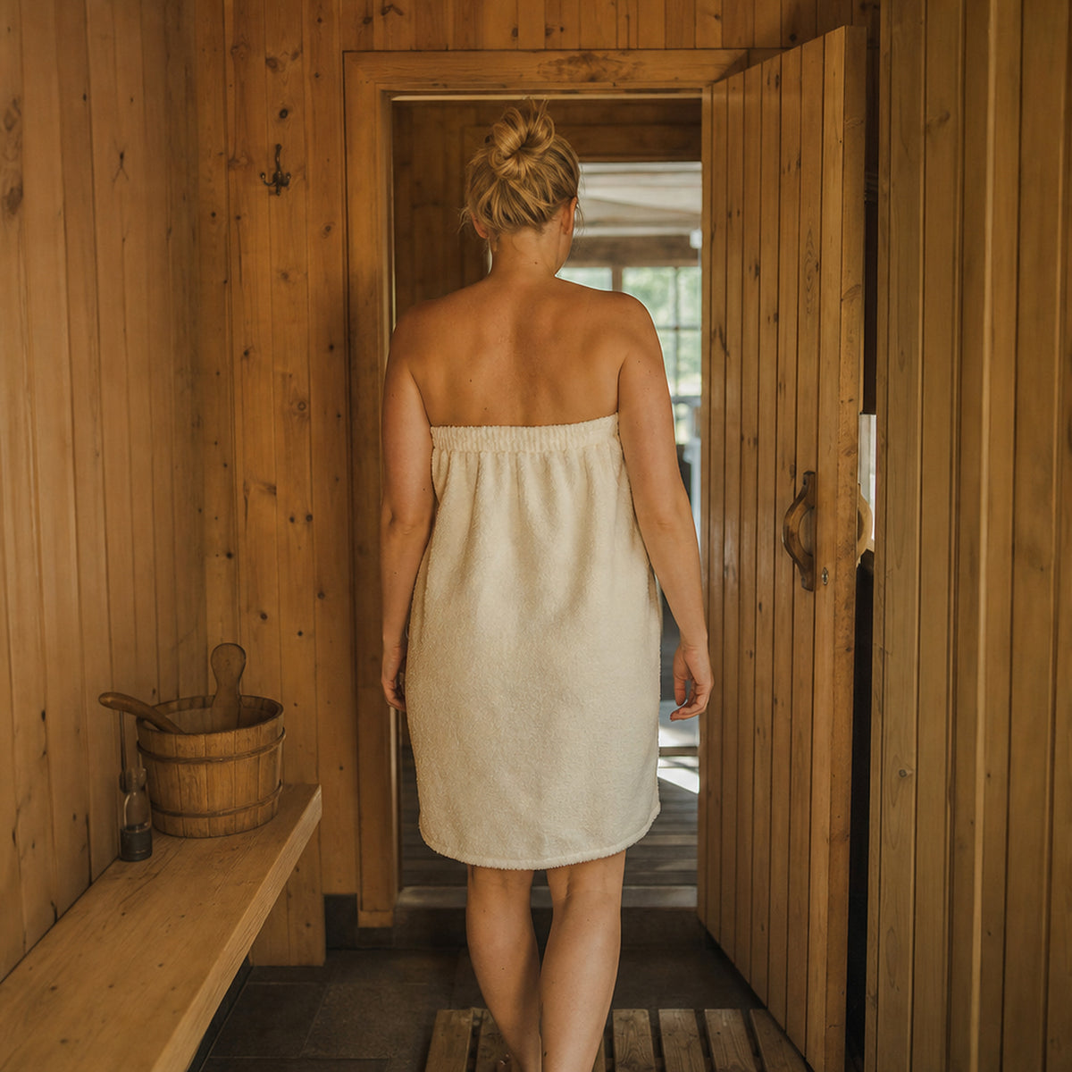 Saunahanddoek Dames Crème