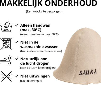 Wollen Saunahoed 'Sauna'