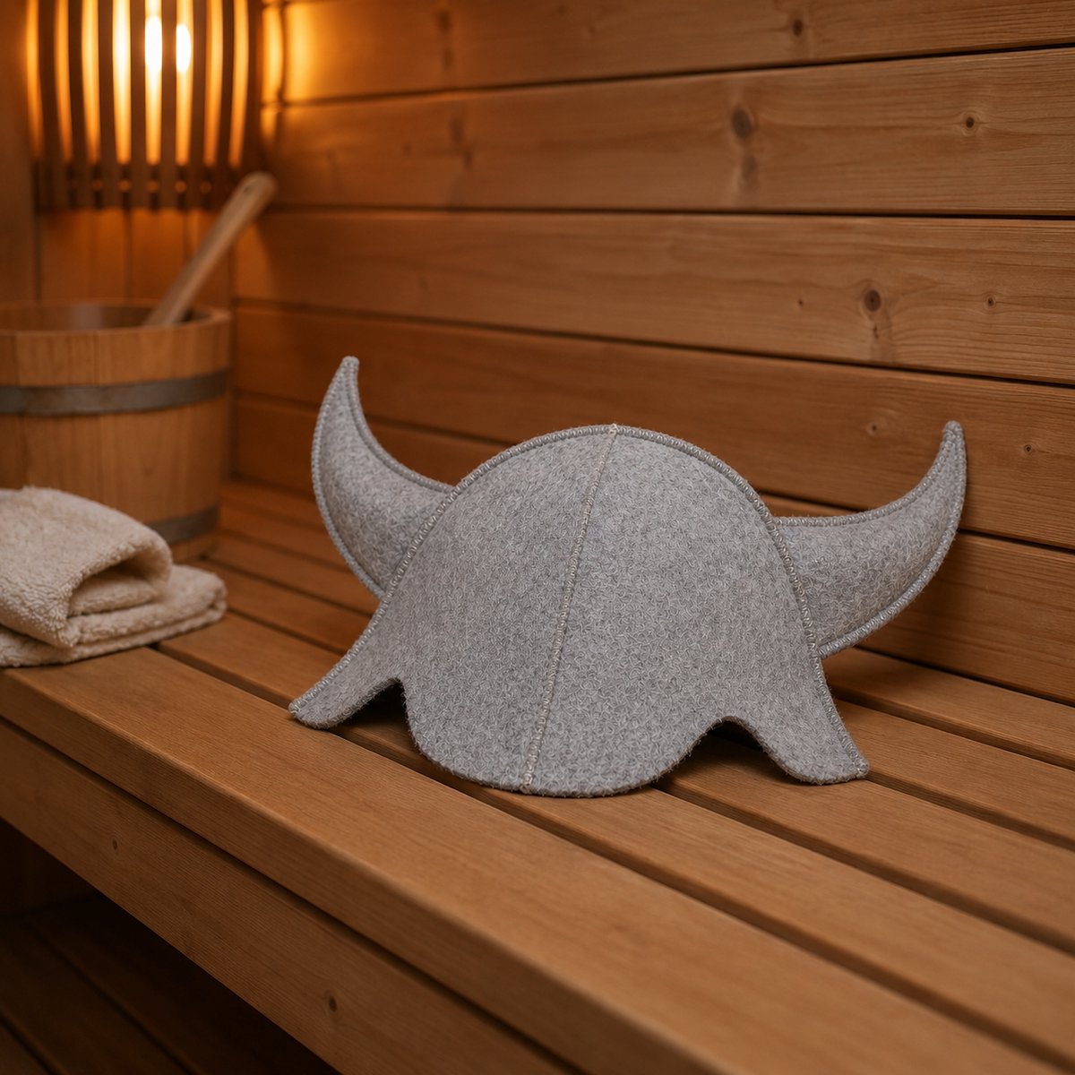 Sauna Hoed Viking 100% Wol - Grijs