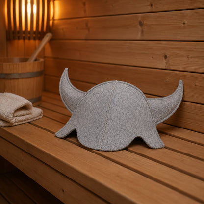 Sauna Hoed Viking 100% Wol - Grijs