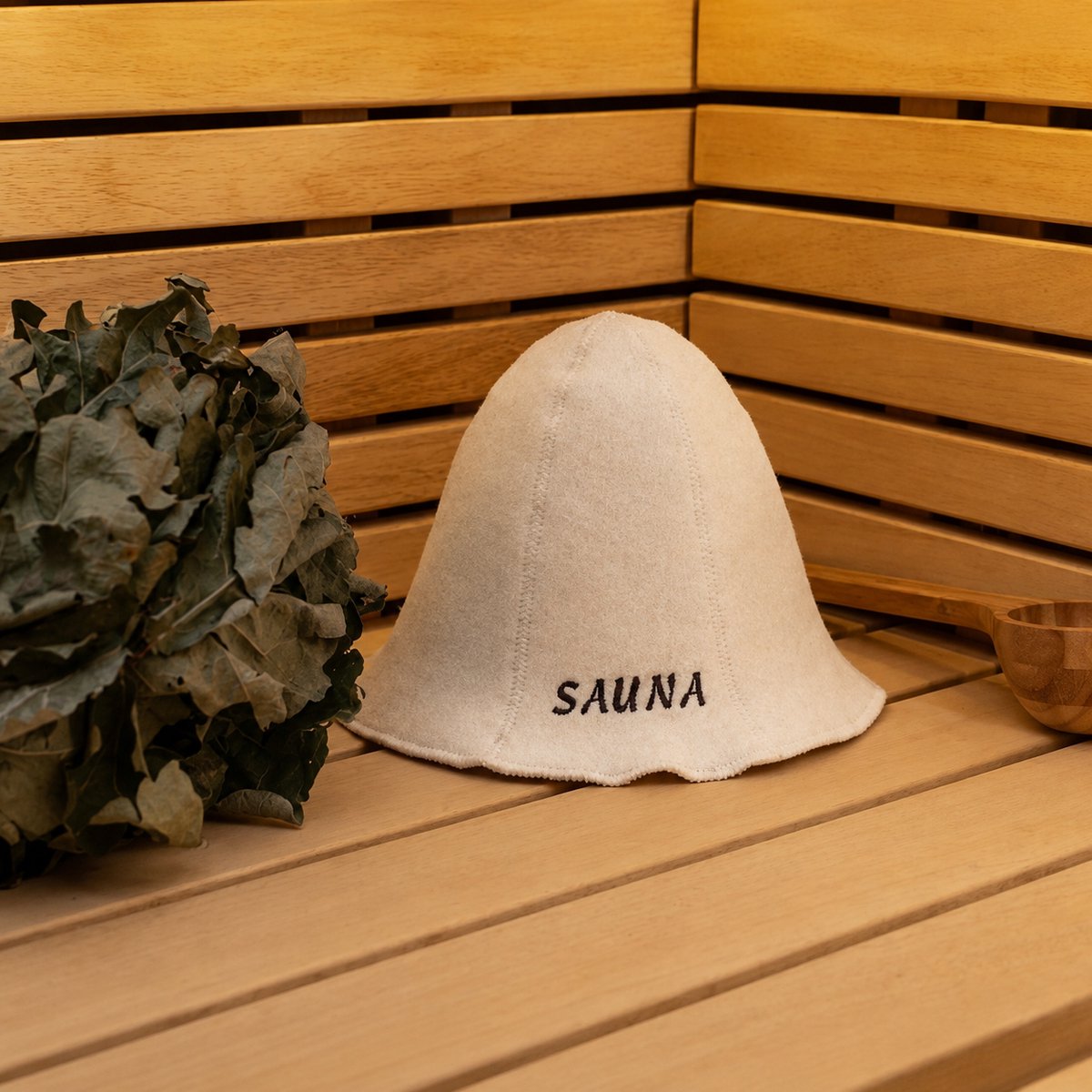 Wollen Saunahoed 'Sauna'