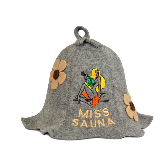 Sauna Hoed ‘Miss Sauna’ 100% Wol