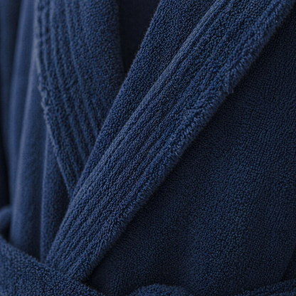 Sauna Badjas Heren met Capuchon - Marineblauw