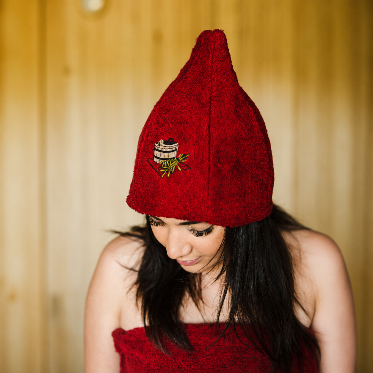 Sauna Muts Katoen - Rood