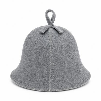 Sauna Muts Met Ophangoog Wol/Polyester - Grijs