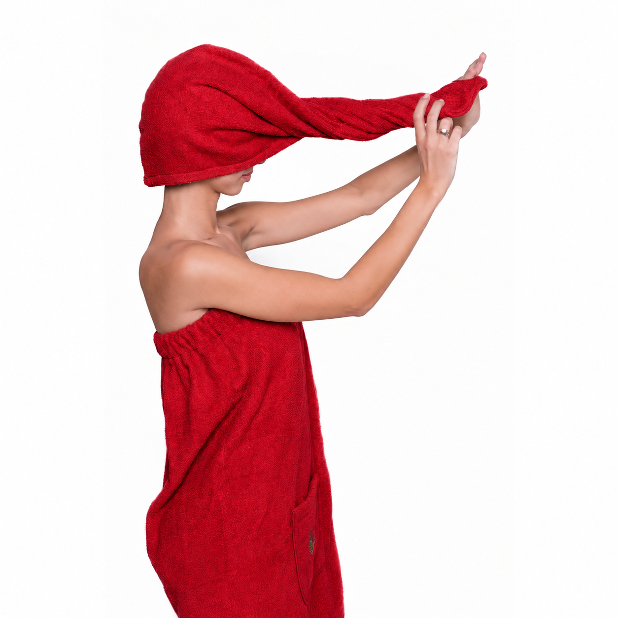 Haarhanddoek Katoen - Burgundy