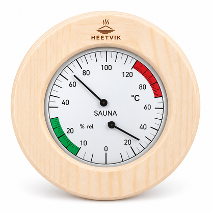 Sauna Thermometer Hygrometer Hout - Rond