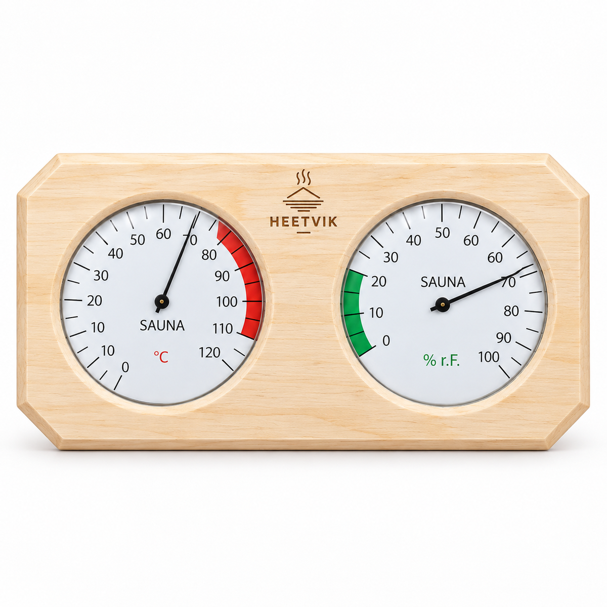 Sauna Thermometer Hygrometer Hout - Dubbel