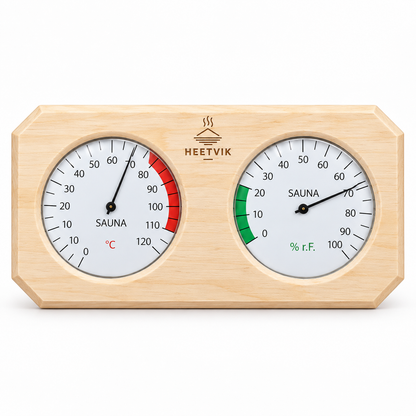 Sauna Thermometer Hygrometer Hout - Dubbel