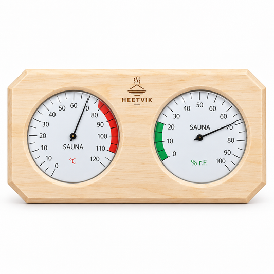 Sauna Thermometer Hygrometer Hout - Dubbel