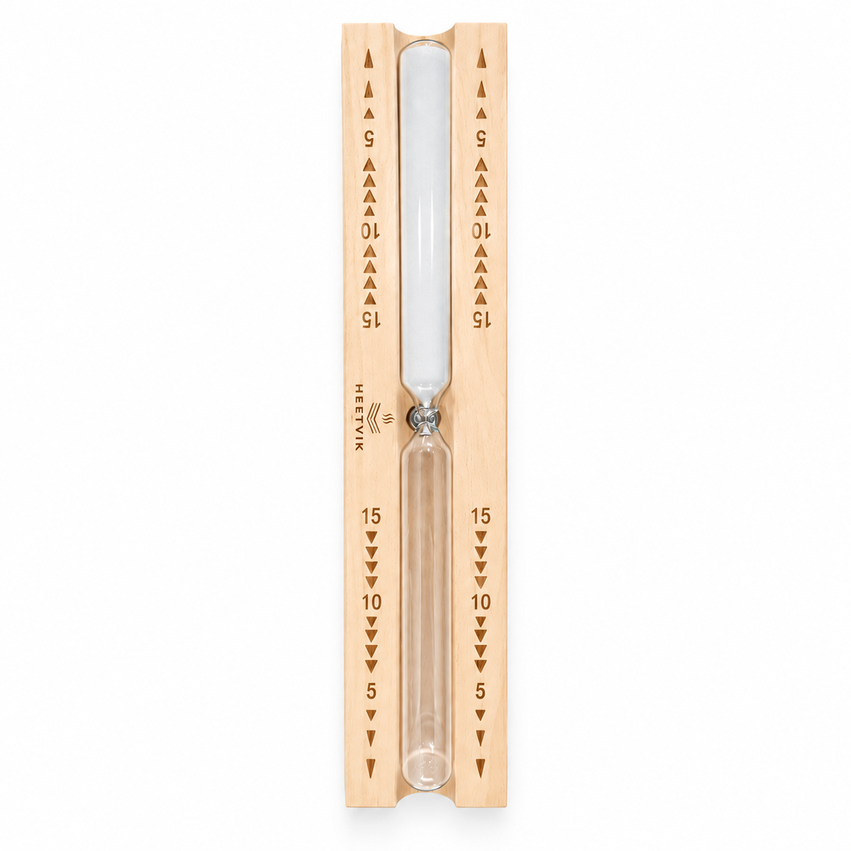 Sauna Timer Hout - Zandloper 15 Minuten Wit