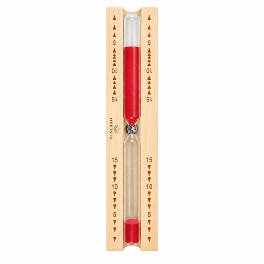 Sauna Timer Hout - Zandloper 15 Minuten Rood