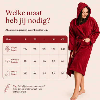 Sauna Badjas Dames met Capuchon - Cream