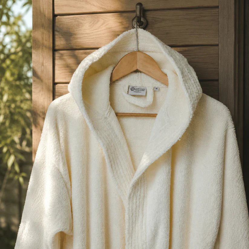 Sauna Badjas Dames met Capuchon - Burgundy