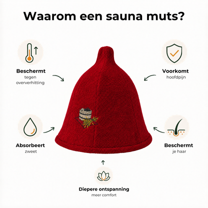 Sauna Muts Katoen - Rood