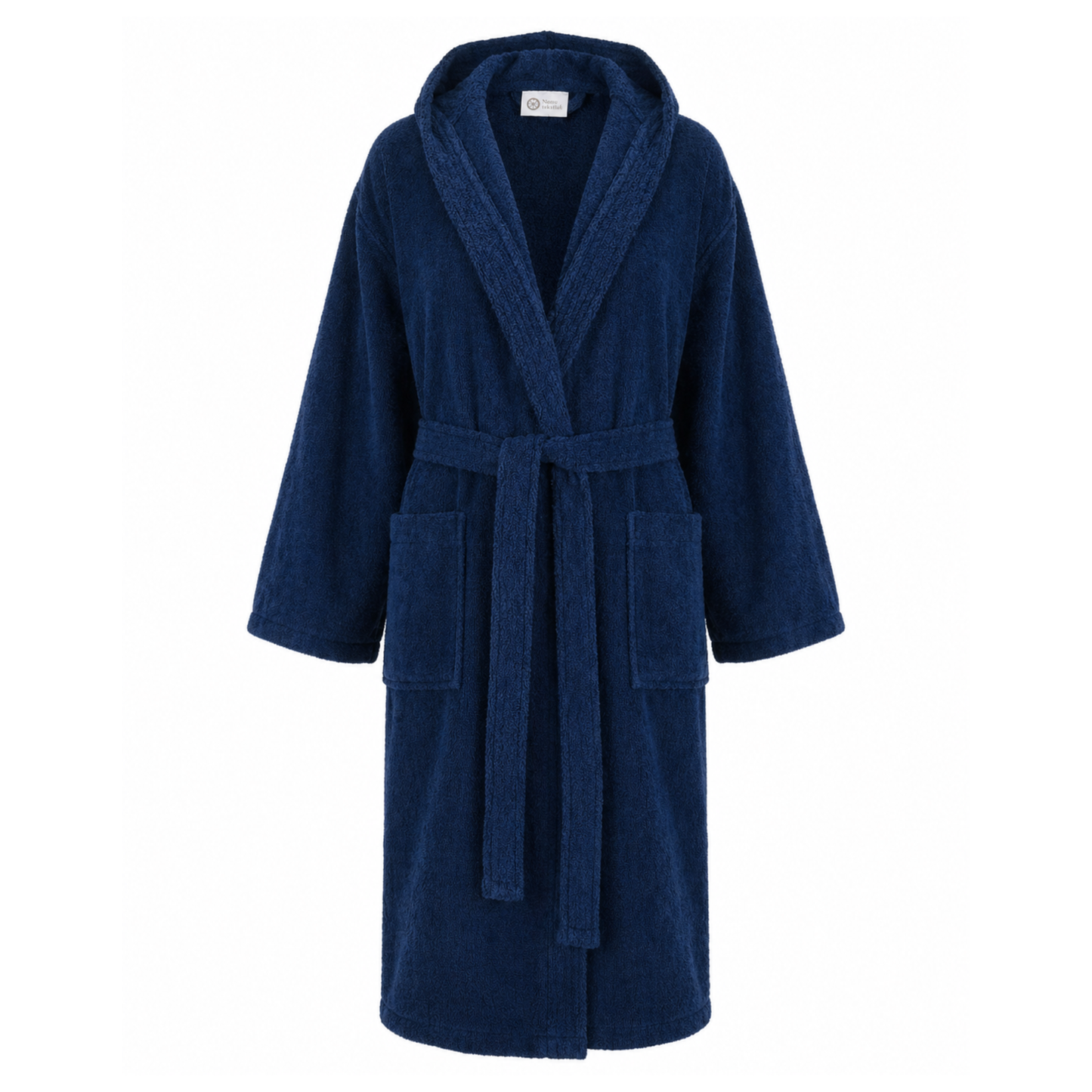 Sauna Badjas Heren met Capuchon - Marineblauw