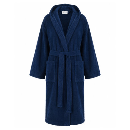 Sauna Badjas Heren met Capuchon - Marineblauw
