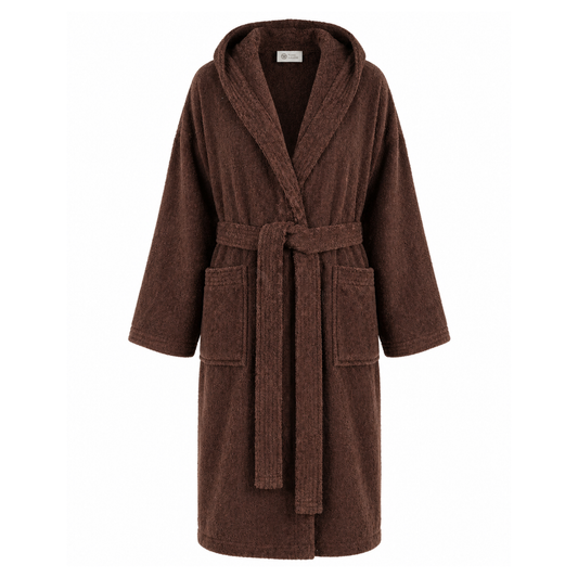 Sauna Badjas Heren met Capuchon - Choco