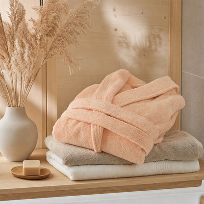 Sauna Badjas Dames met Sjaalkraag - Roze