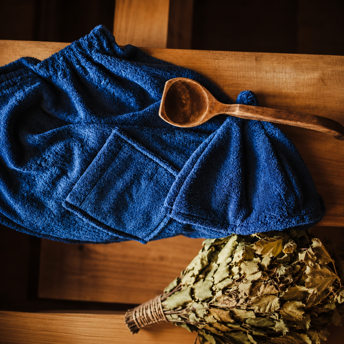 Sauna Handdoek Heren - Katoen Donkerblauw XS-XXL