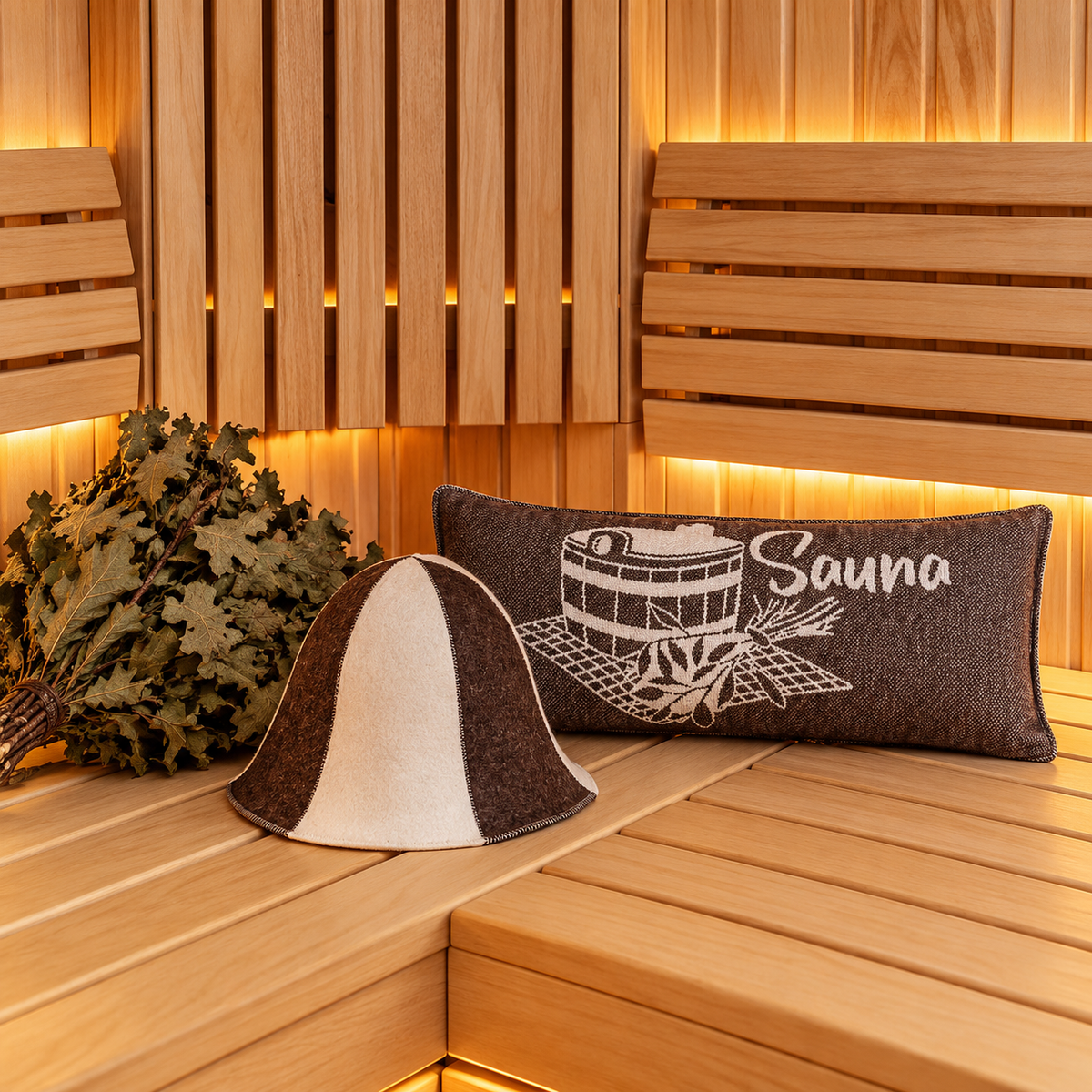 Sauna Kussen Katoen - Bruin